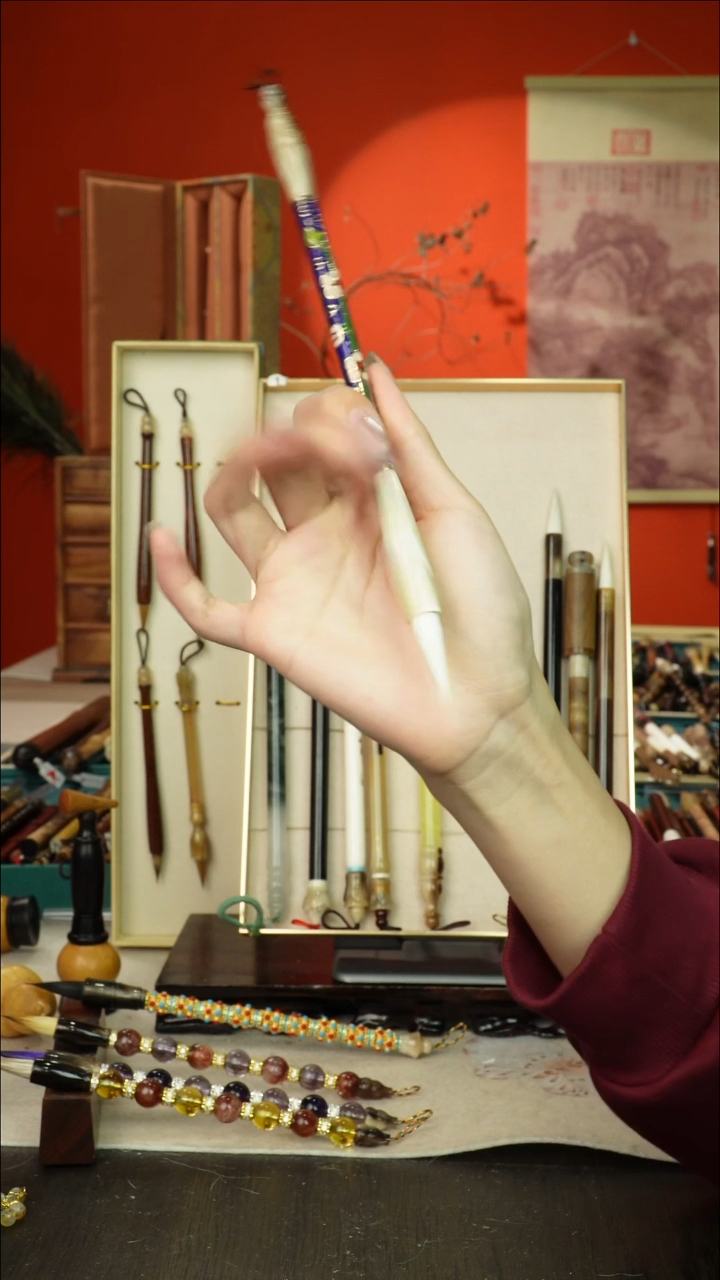 431号闪孤品高货毛笔链接 清水试笔 蘸墨不退