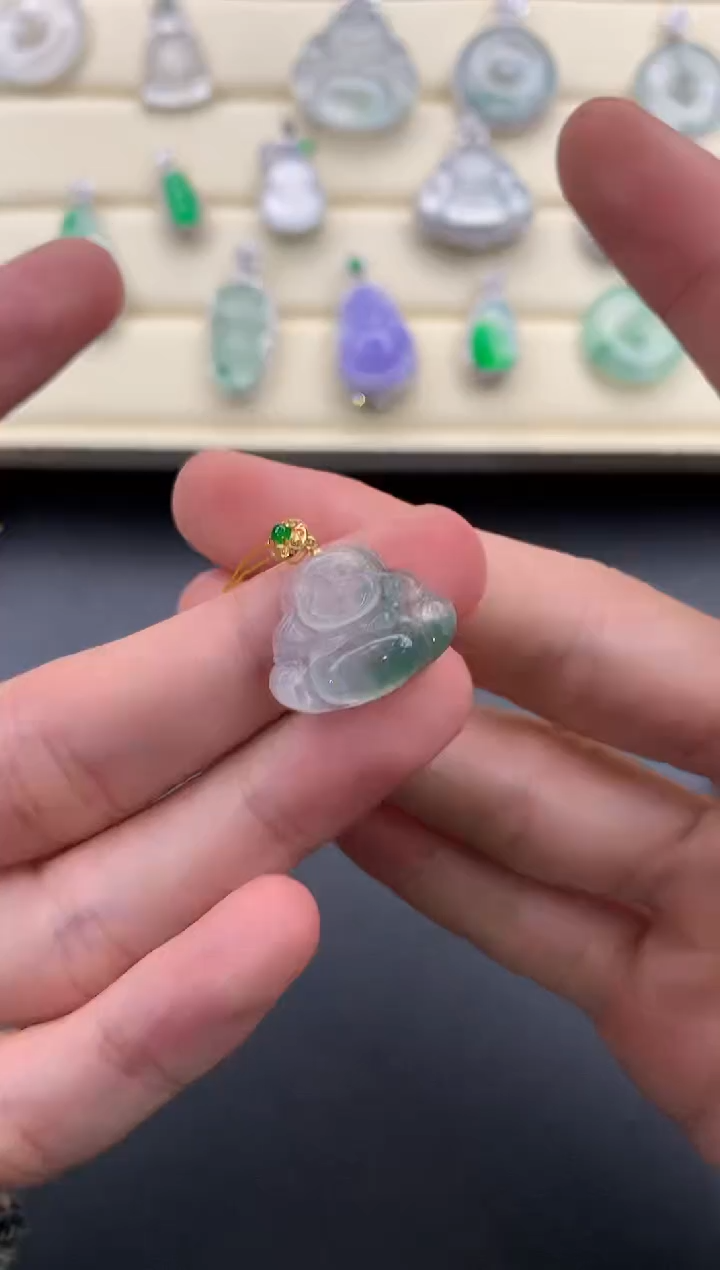 【闪购商品】翡翠颈饰18K金镶嵌X316     