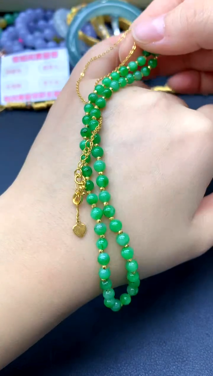 颈饰足金镶嵌翡翠330-中国好珍宝