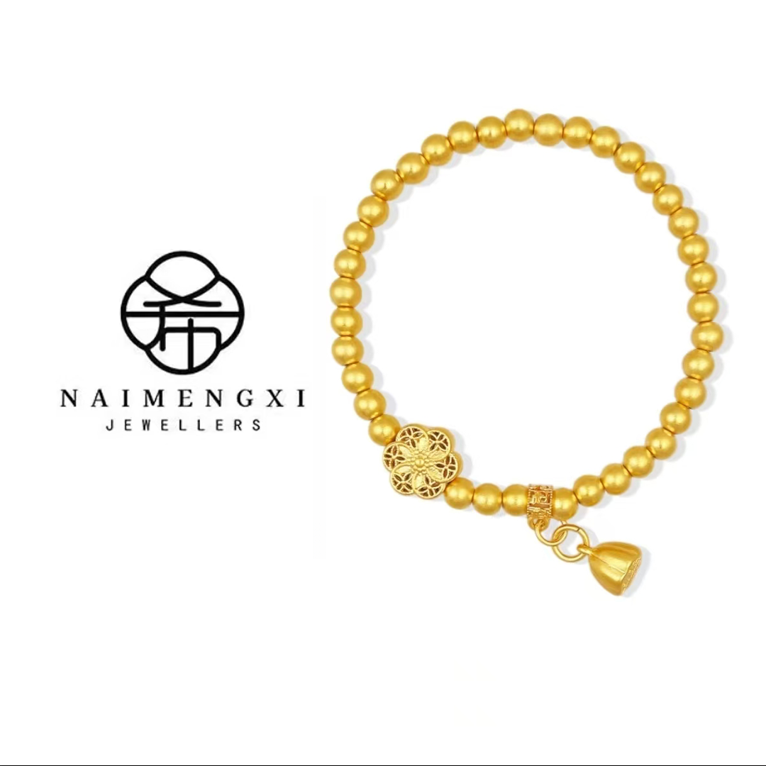 新中式古法六相花手链百搭简约时尚（带证书)