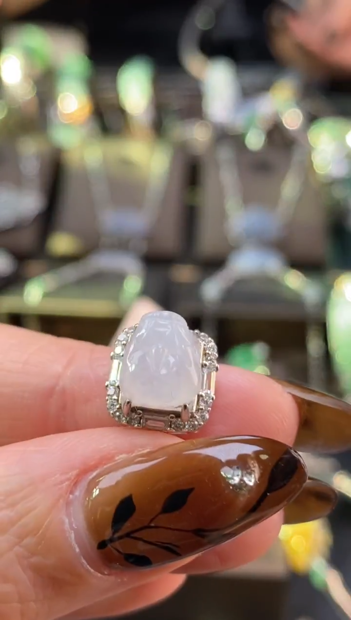 颈饰银S925镶嵌翡翠净货15296