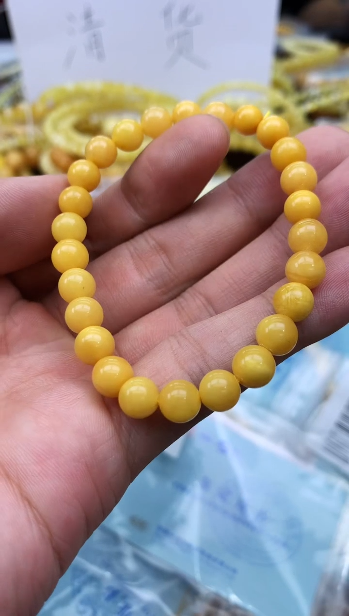 裸石蜜蜡未镶嵌手串卡7