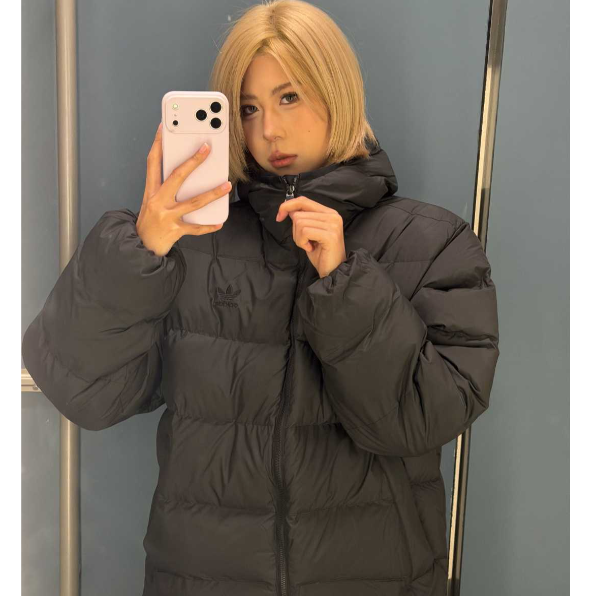 adidas/阿迪达斯TONALHOODEDPUFFER保暖运动连帽面包棉服 JX4123