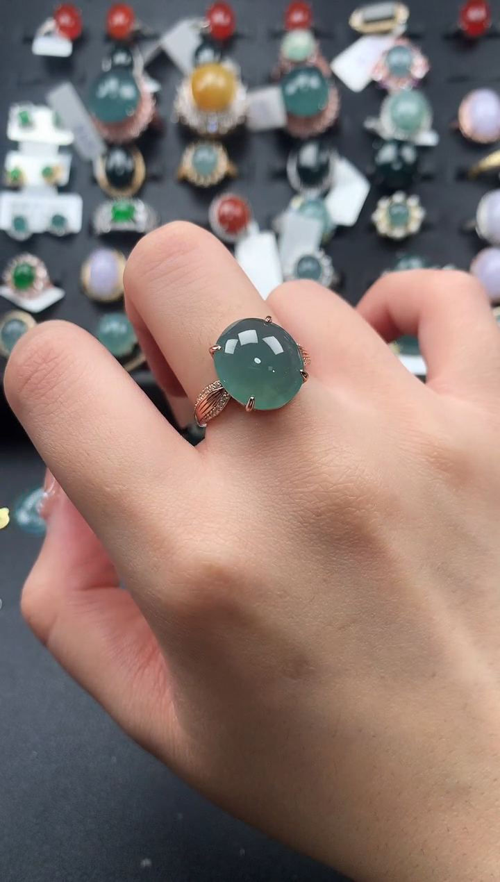 【闪购商品】翡翠戒指银S925镶嵌52141