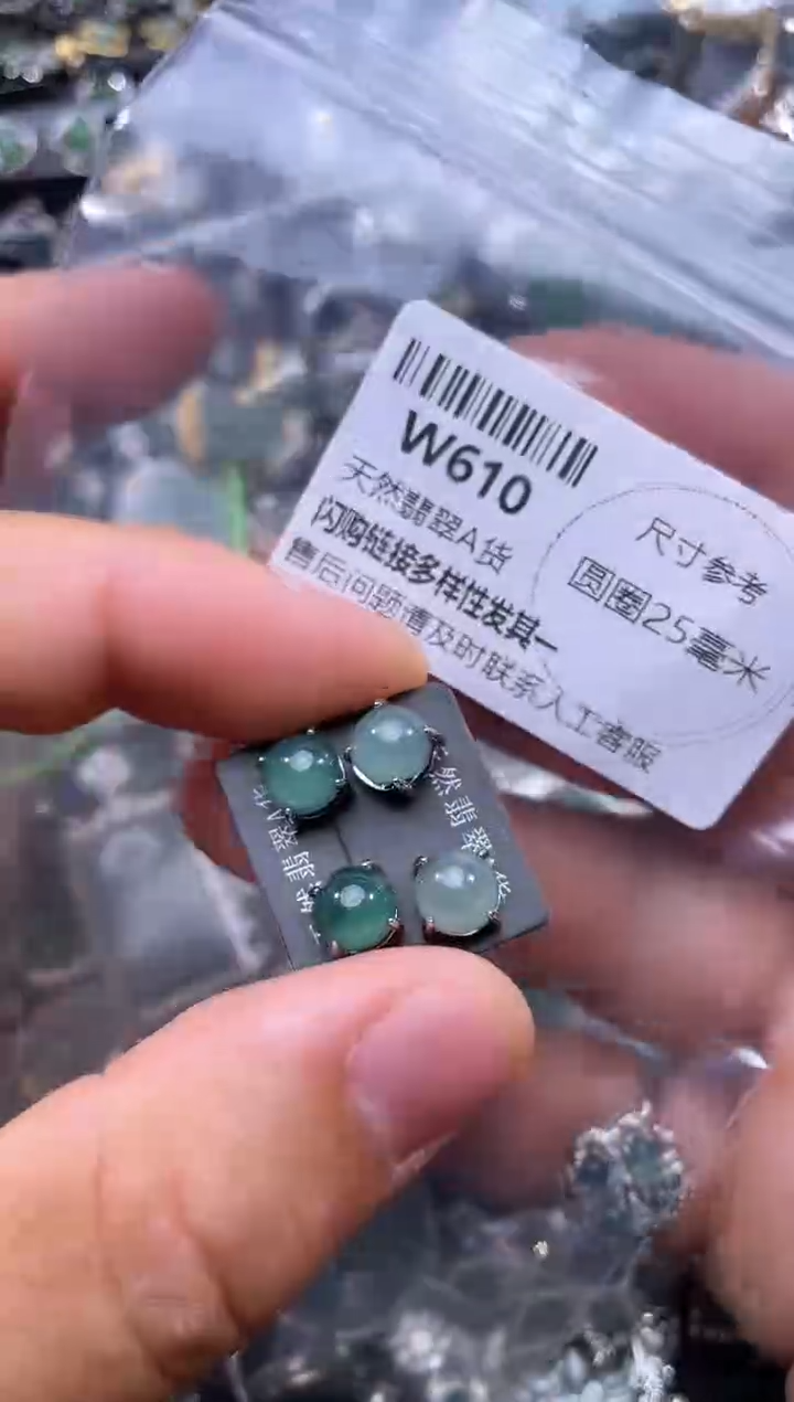 【闪购商品】翡翠颈饰未镶嵌W610耳钉 多样性发其一