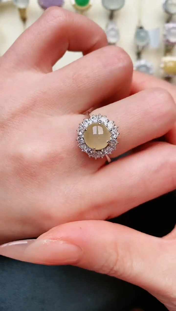 【闪购商品】翡翠戒指银S925镶嵌......