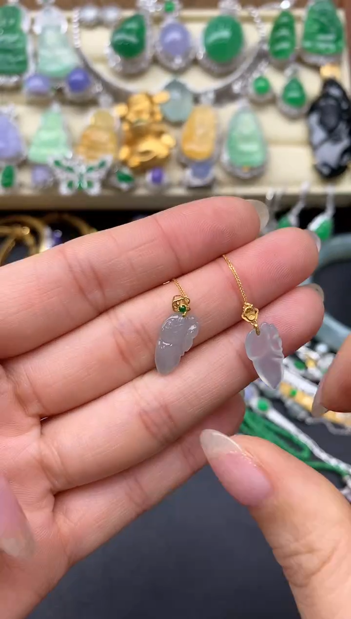 【闪购商品】翡翠耳饰18K金镶嵌147-中国好珍宝