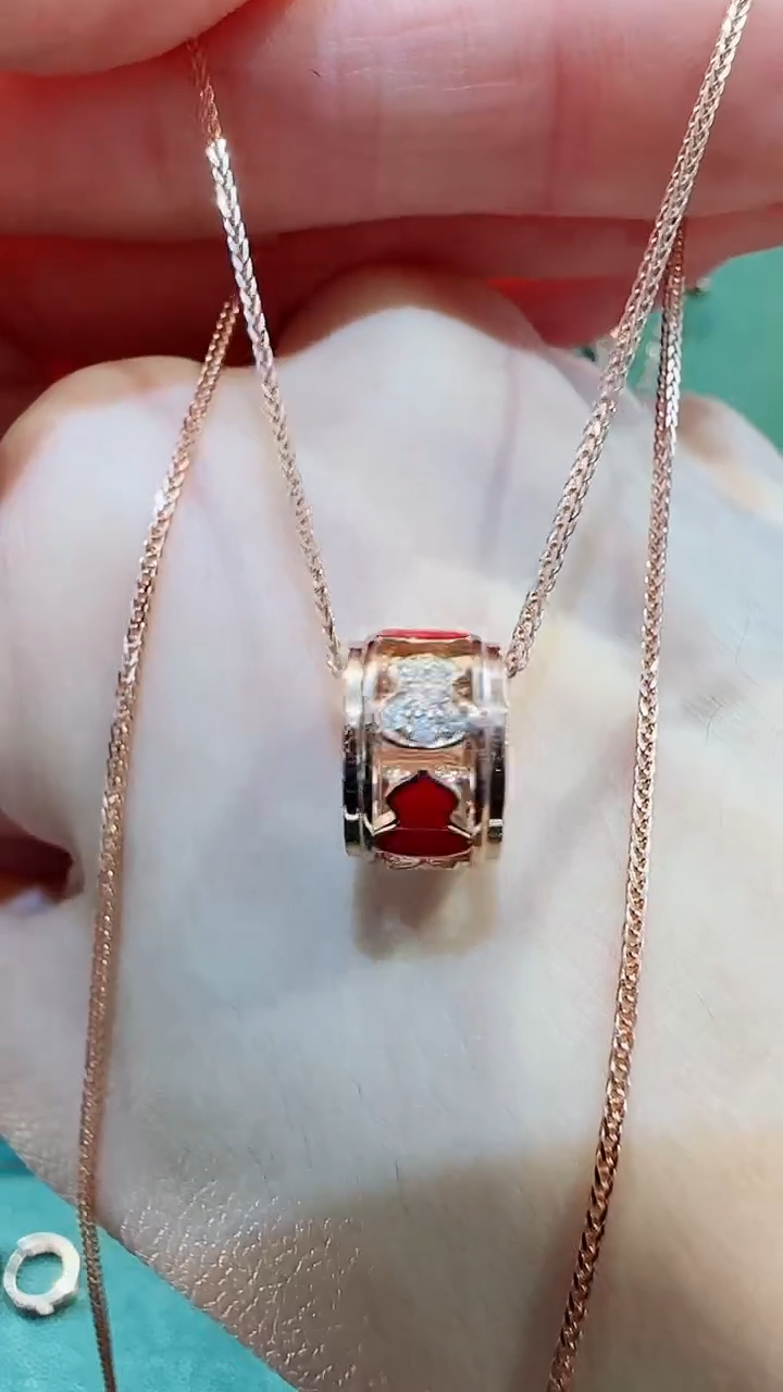 【闪购商品】钻石吊坠(不含链)18K金镶嵌18K金钻石路路通吊坠