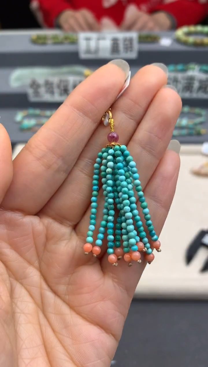 未镶嵌绿松石流苏茜.D148