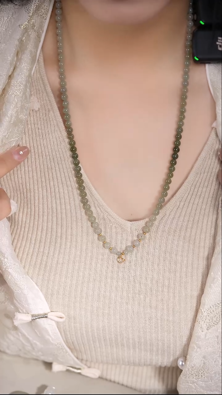 【闪购商品】和田玉颈饰银S925镀金镶嵌渐变和田玉脖链