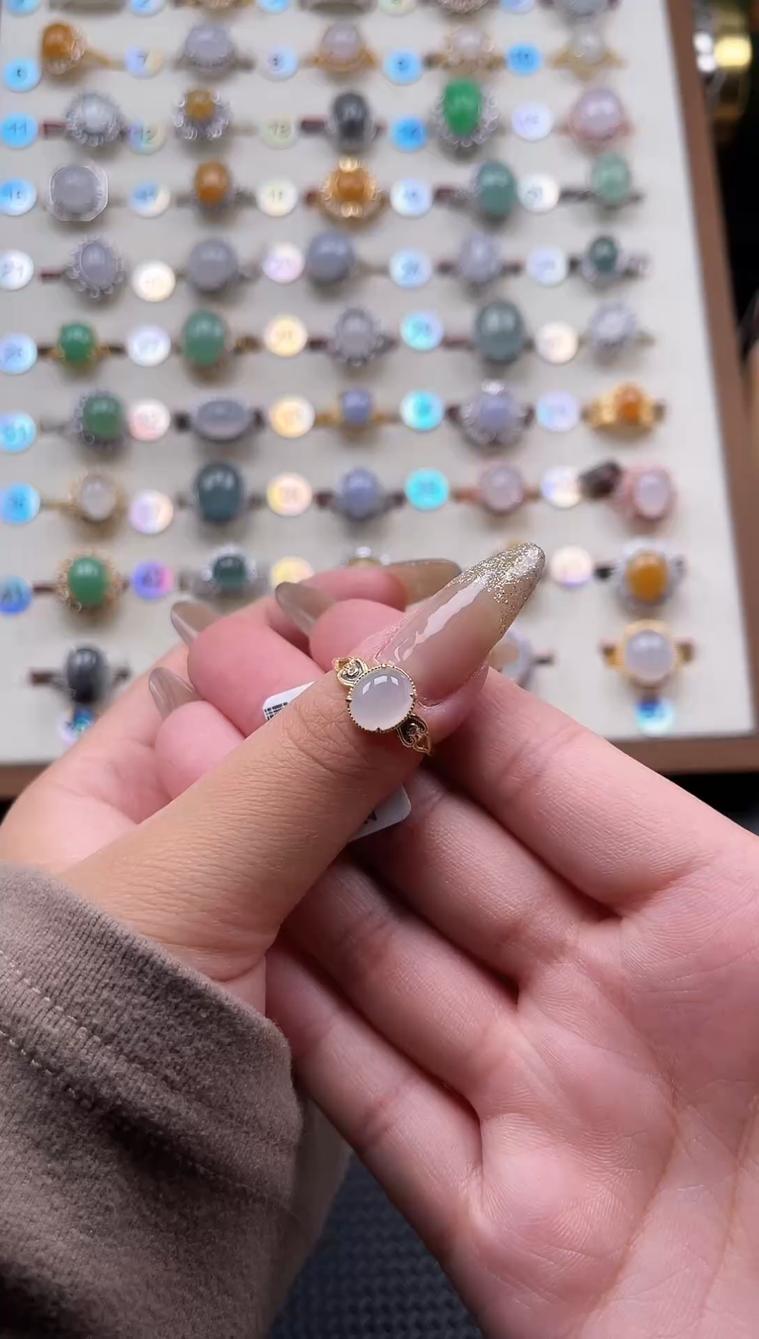 【闪购商品】翡翠戒指银S925镶嵌天然A货翡翠戒指