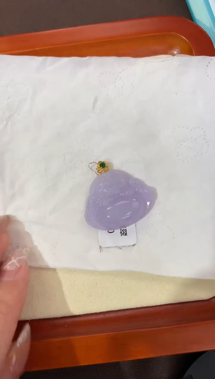 【闪购商品】翡翠颈饰18K金镶嵌天然缅甸a货翡翠