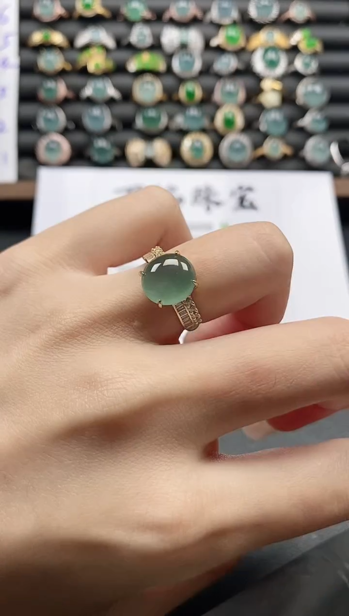 银S925镶嵌戒指翡翠51511