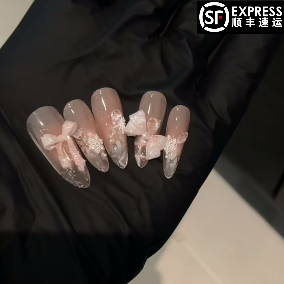 【钻光克拉】纯手工制作气质百搭双色渐变可拆卸穿戴甲