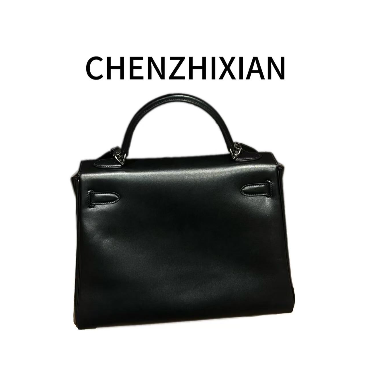CHENZHIXIAN【流琴韵转】32厘米三色拼色款宽肩带单肩包