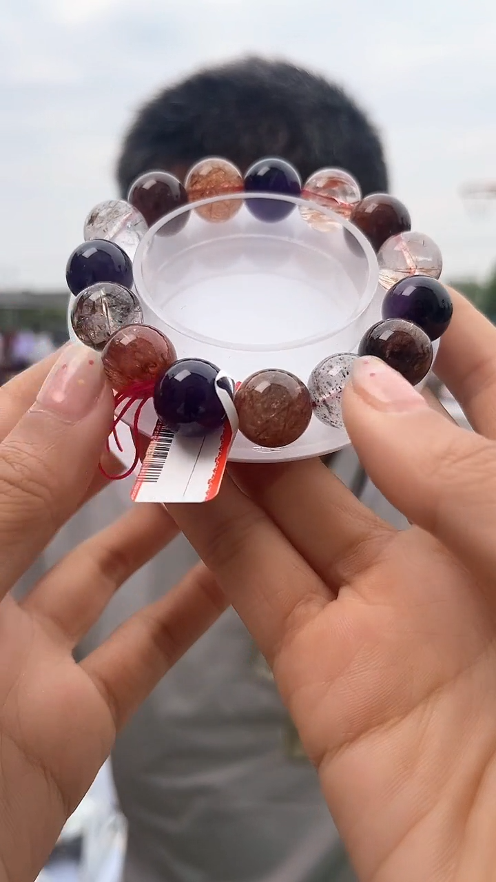 水晶手链未镶嵌天然黑金超手串多样性发一14mm