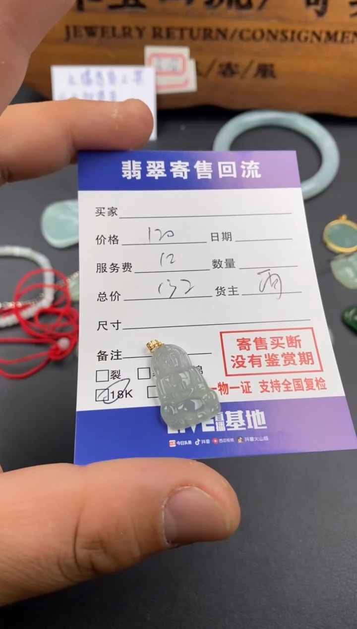 【闪购商品】翡翠颈饰18K金镶嵌30002113