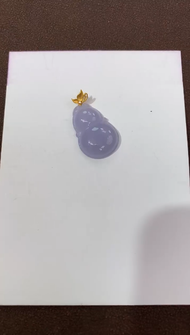 【闪购商品】翡翠颈饰18K金镶嵌天然缅甸a货翡翠