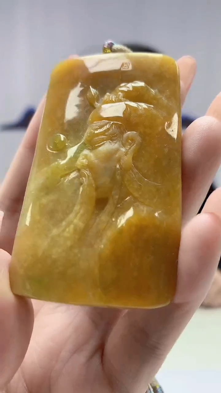 【闪购商品】定制翡翠未镶嵌4917DD-毛货挂件关公188