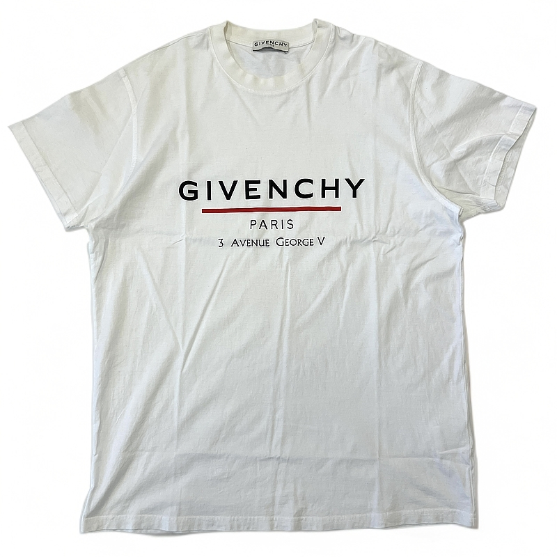 95新 Givenchy/纪梵希 胸前字母logo白色短袖 XS码/5906        /