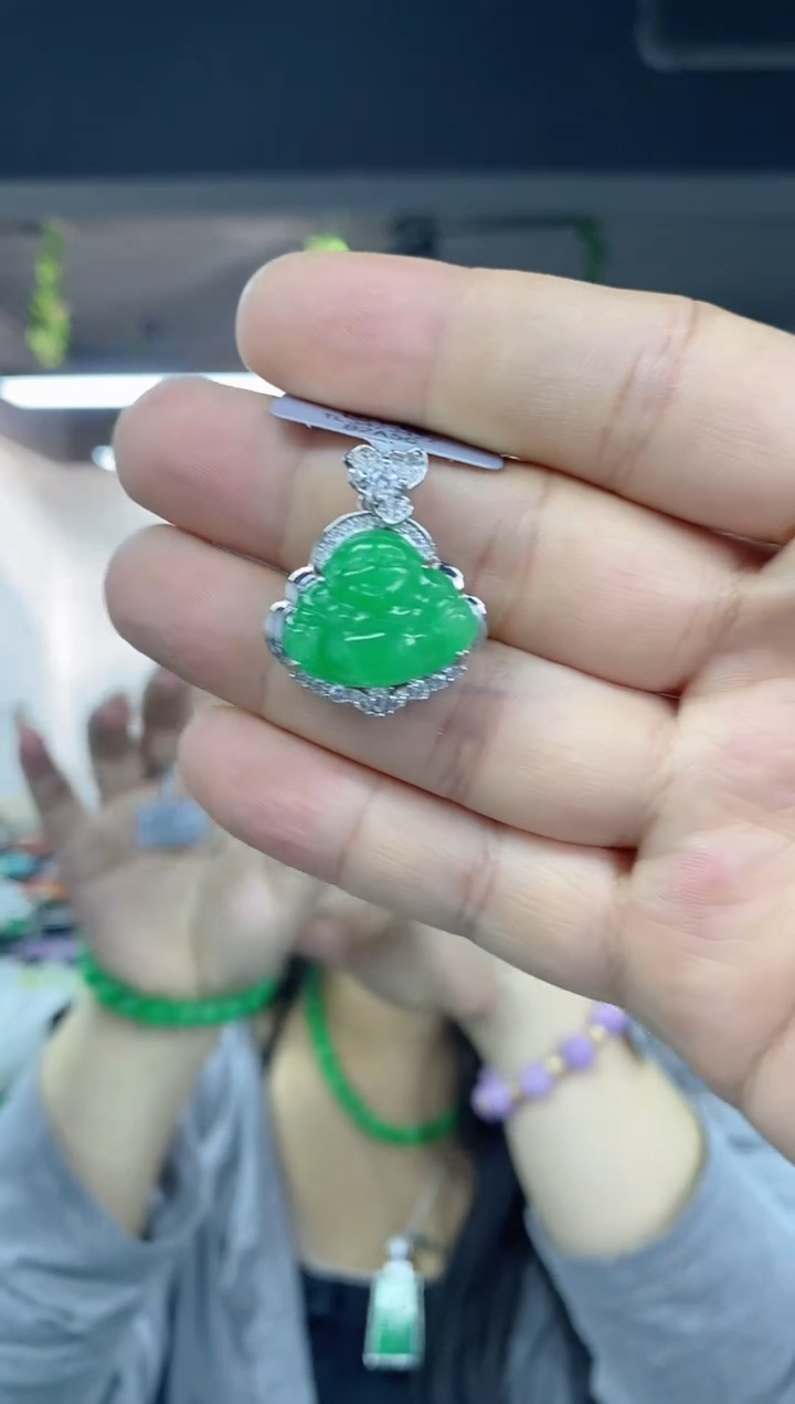 翡翠未镶嵌吊坠(不含链)多样性发其一颜色微差