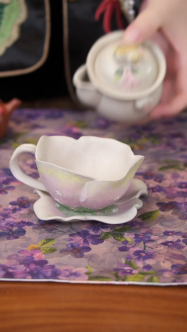 茶壶紫砂紫泥套杯