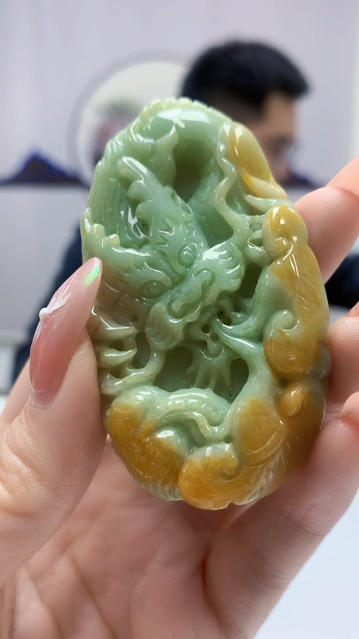 【闪购商品】定制翡翠未镶嵌5153DD-毛货挂件89