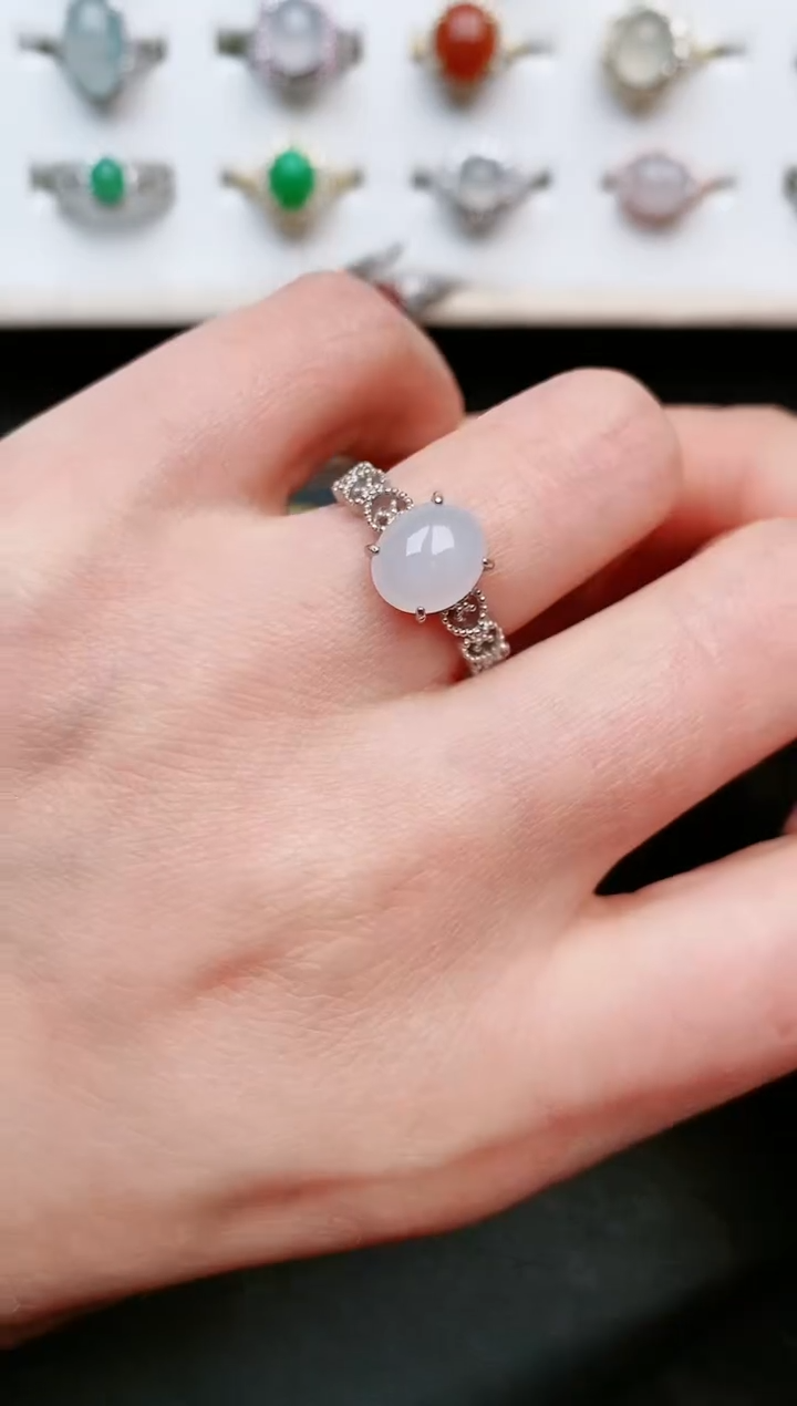 【闪购商品】翡翠戒指银S925镶嵌....