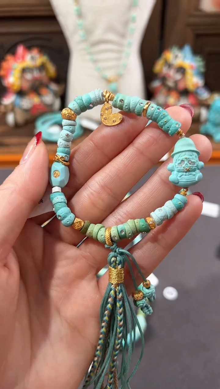 【闪购商品】绿松石手链18K金镶嵌绿松石手链