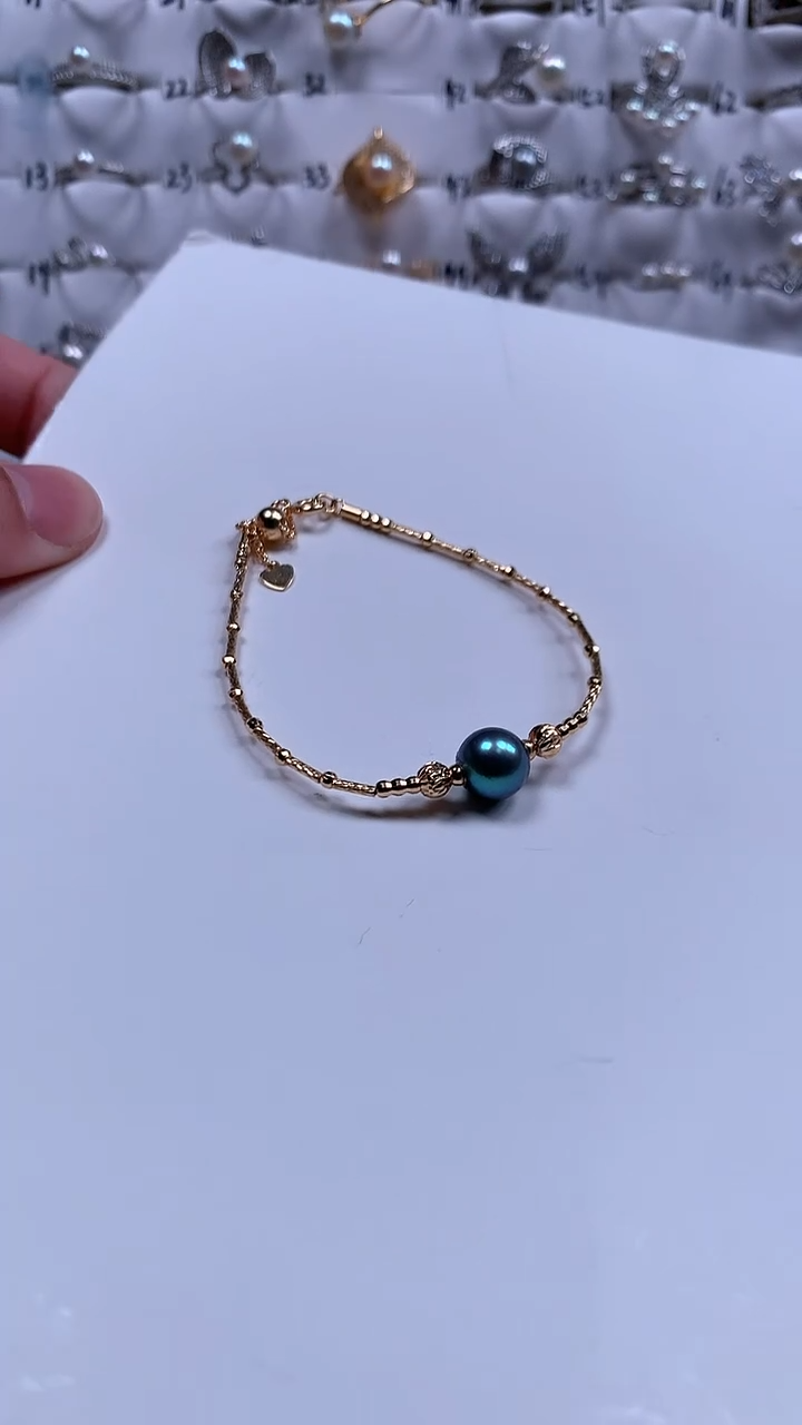 【闪购商品】海水珍珠手绳银S925镶嵌真多麻珍珠菠萝手链