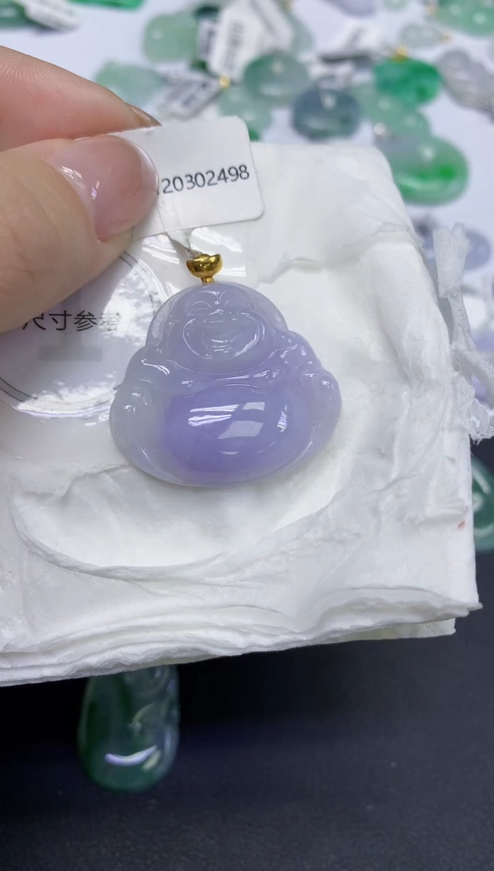 颈饰18K金镶嵌翡翠天然缅甸翡翠A货百元以上9元证书费自理