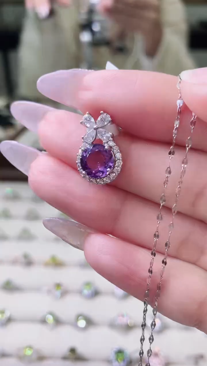 【闪购商品】紫晶颈饰银S925镶嵌86-42