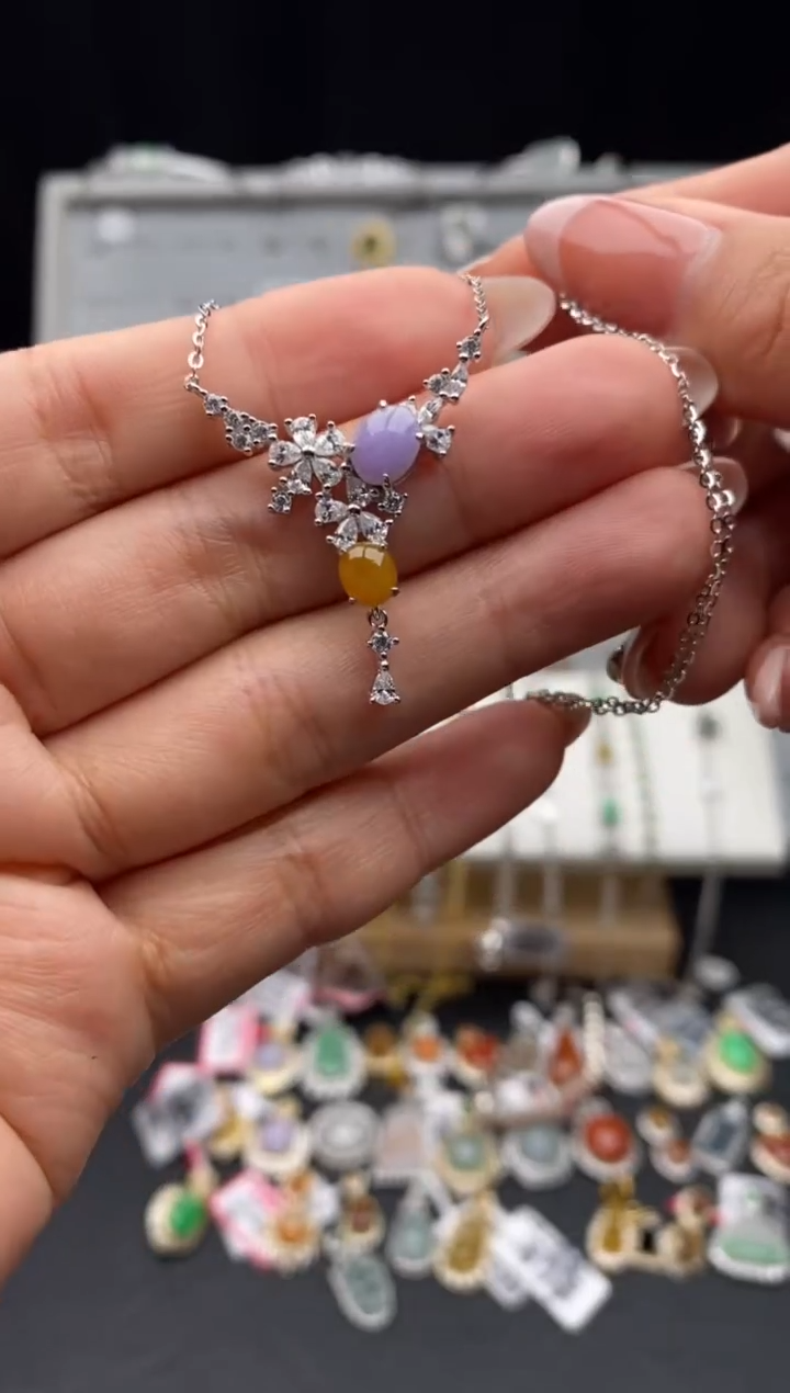 银S925镶嵌戒指翡翠天然A货翡翠