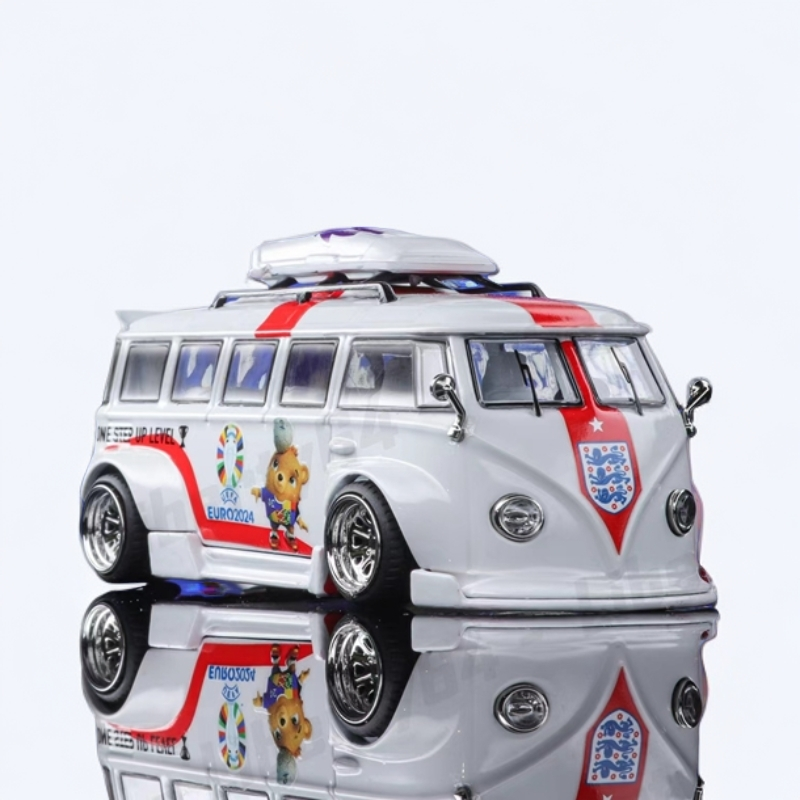 Liberty64VW大众T1面包车2024欧洲杯英格兰合金Kombi汽车模型1:64