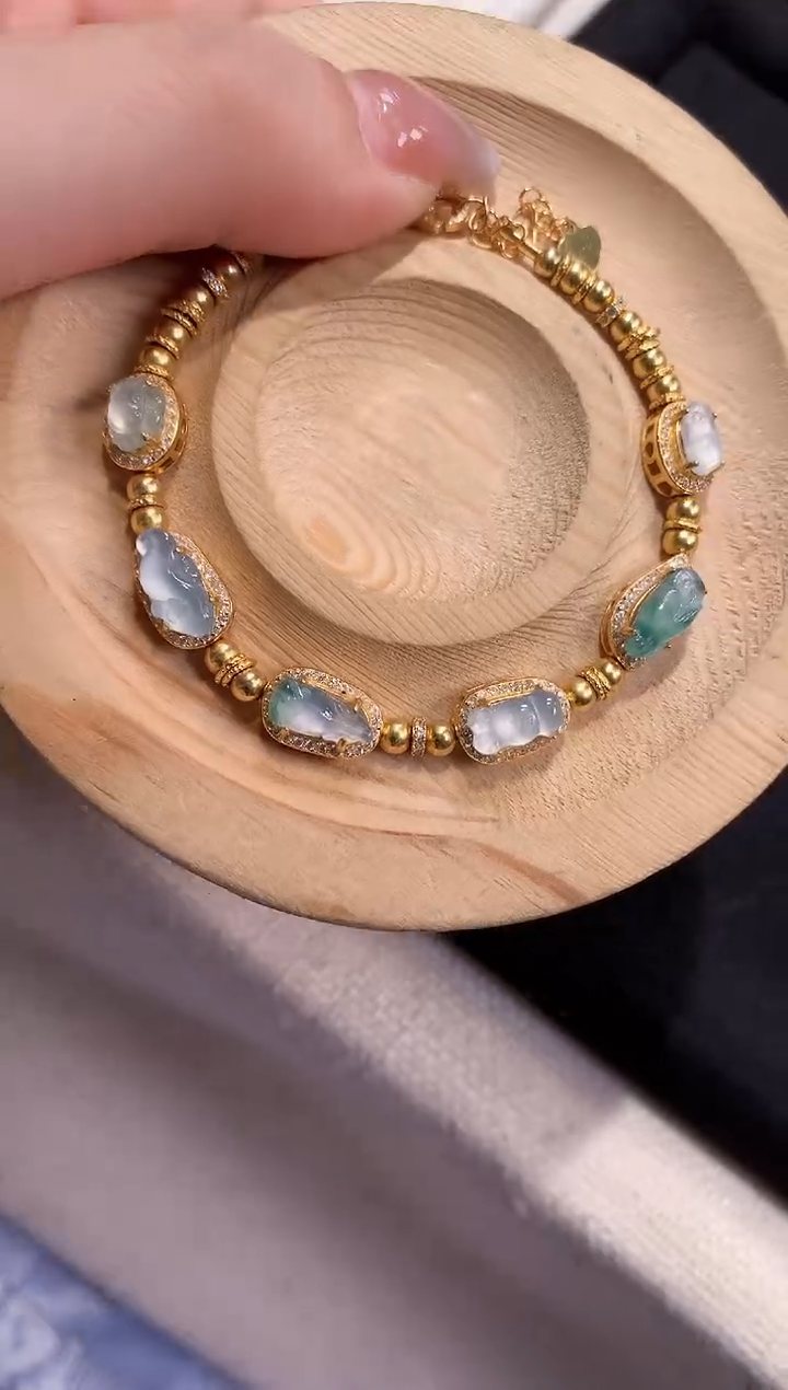 银S925镶嵌手链翡翠手链