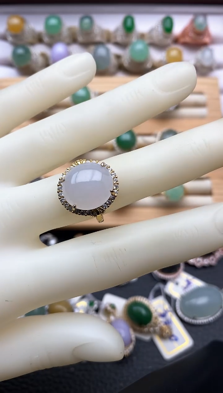 【闪购商品】翡翠戒指银S925镶嵌0036