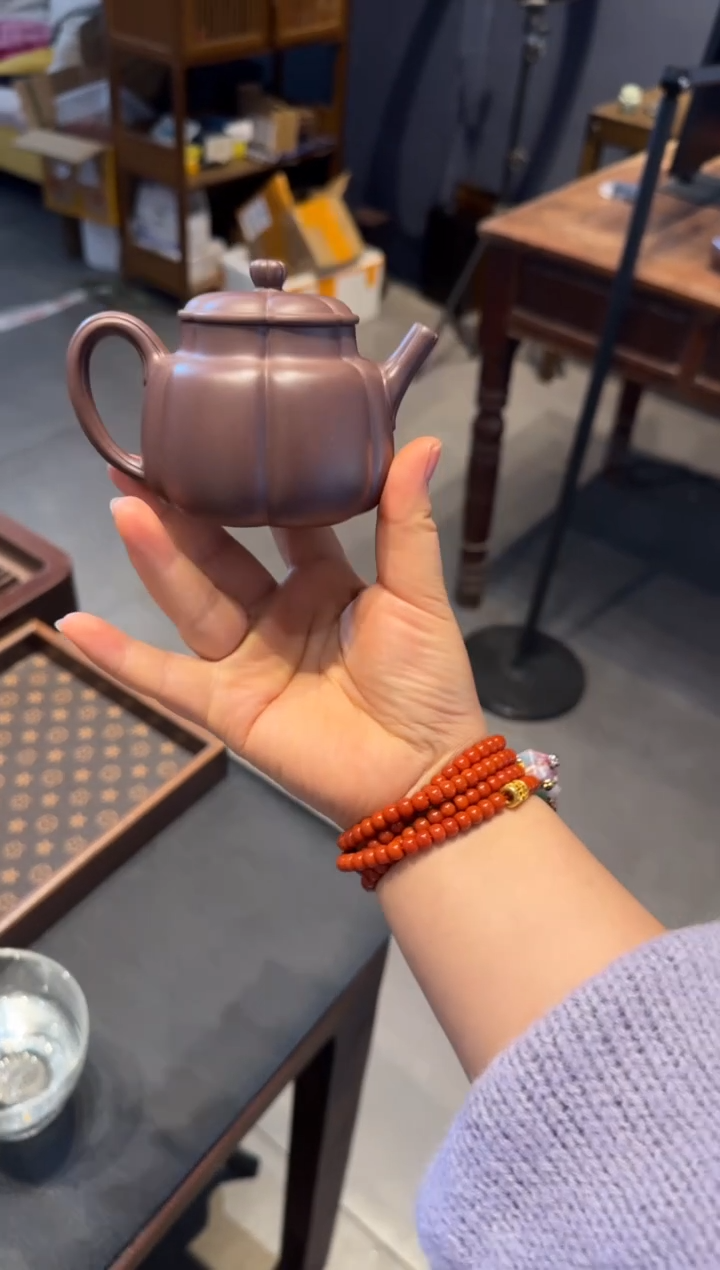 茶壶紫砂繁花 天青