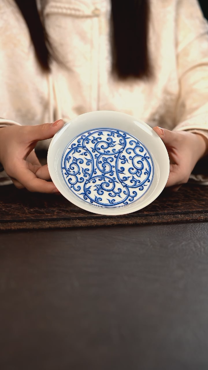 【闪购商品】杯聚澜堂仿明缠枝莲壶承