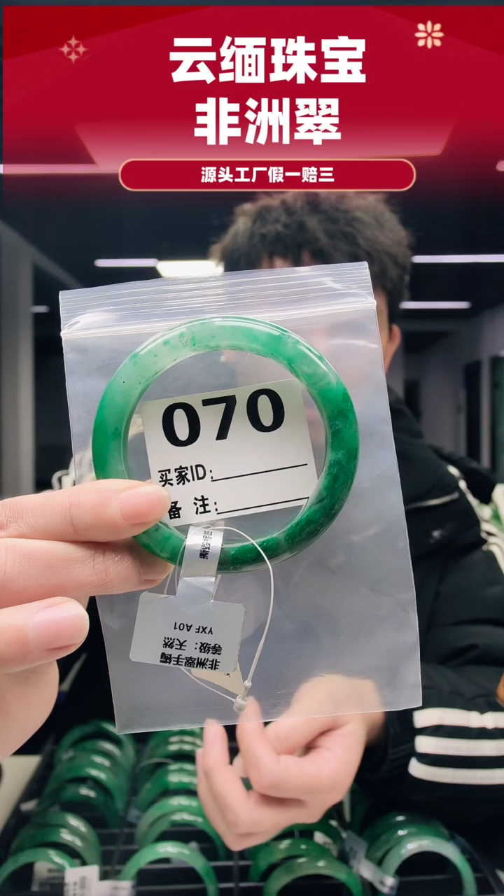 未镶嵌手镯石英质玉（非洲翠）58圈口070