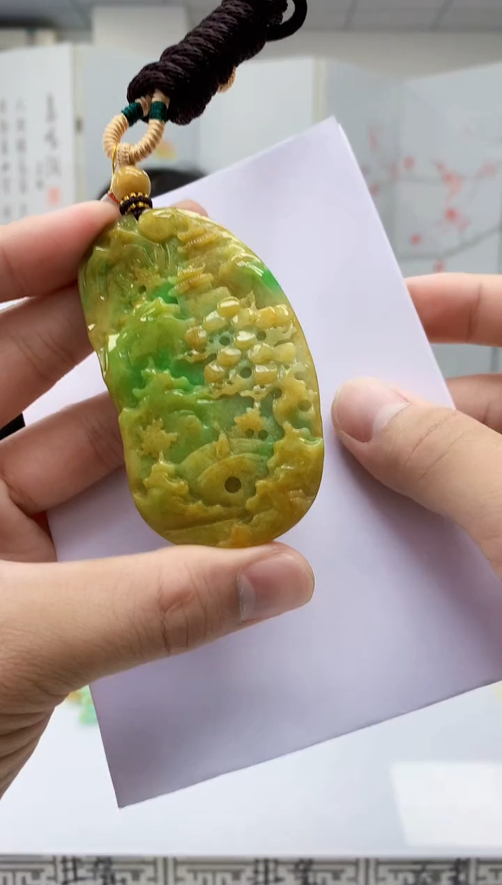 【闪购商品】定制翡翠未镶嵌4852bb-毛货挂件