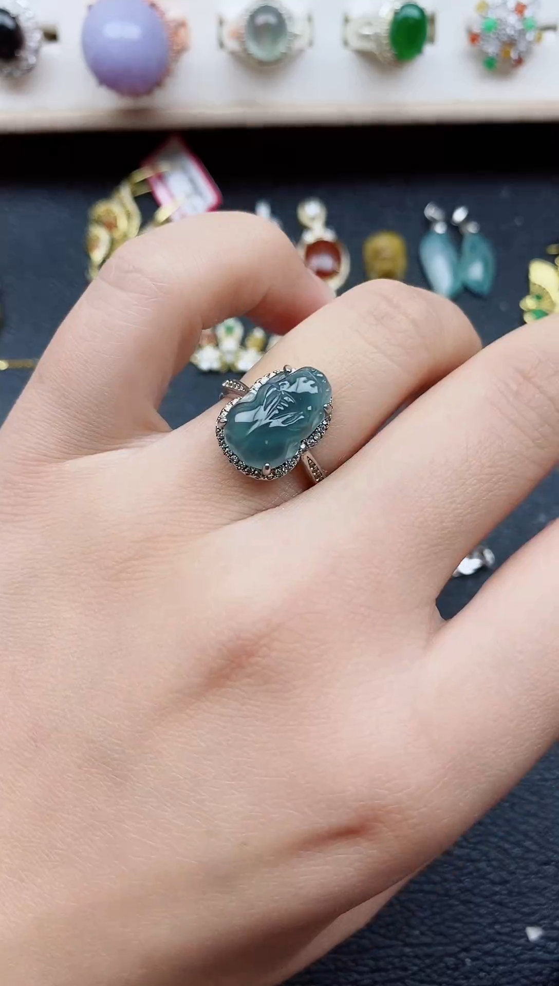 【闪购商品】翡翠戒指银S925镶嵌11111