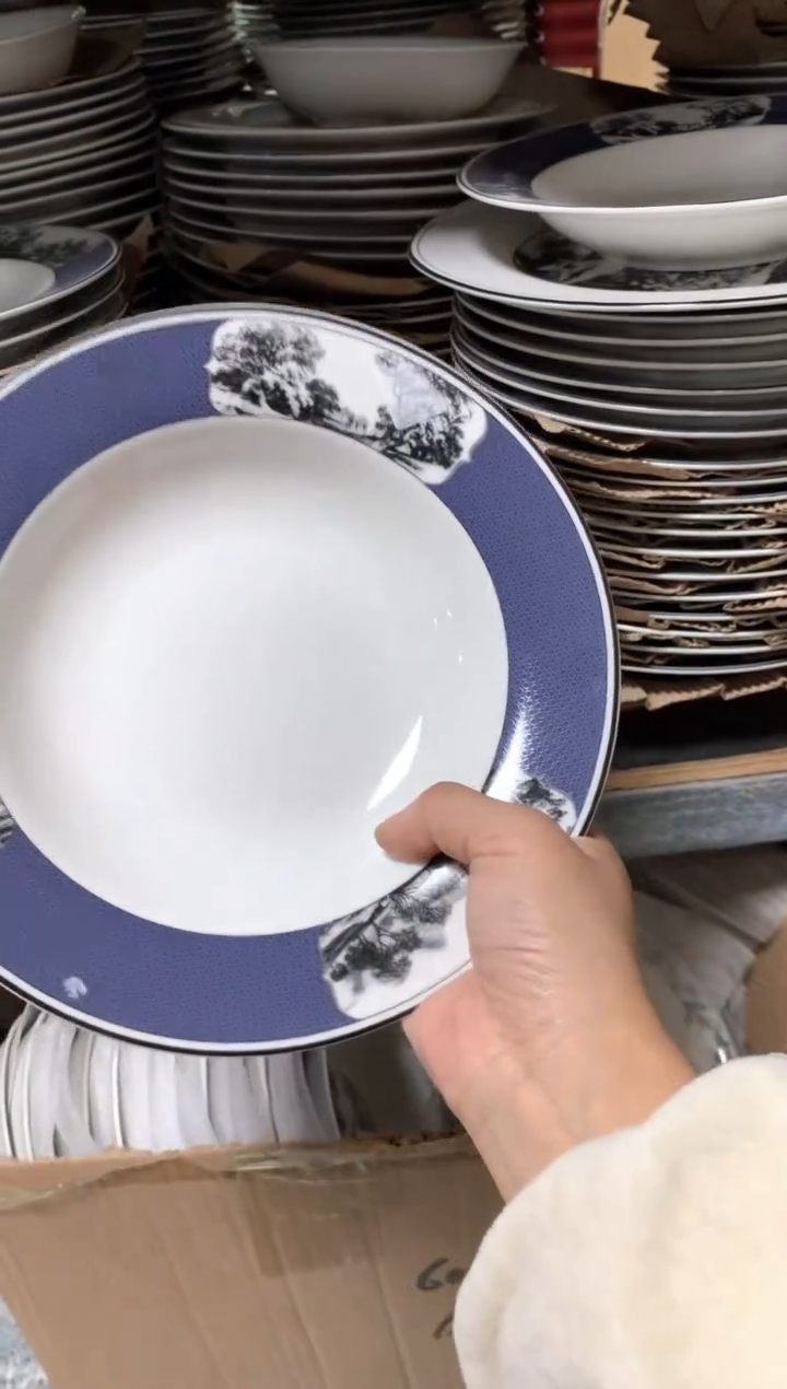 【闪购商品】瓷片CC161陶瓷没有完美无瑕陶瓷1个汤盘