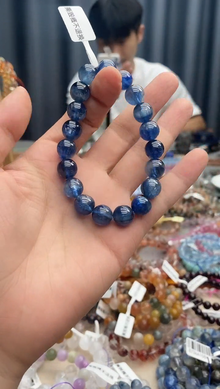 水晶手链未镶嵌可*姐蓝晶石