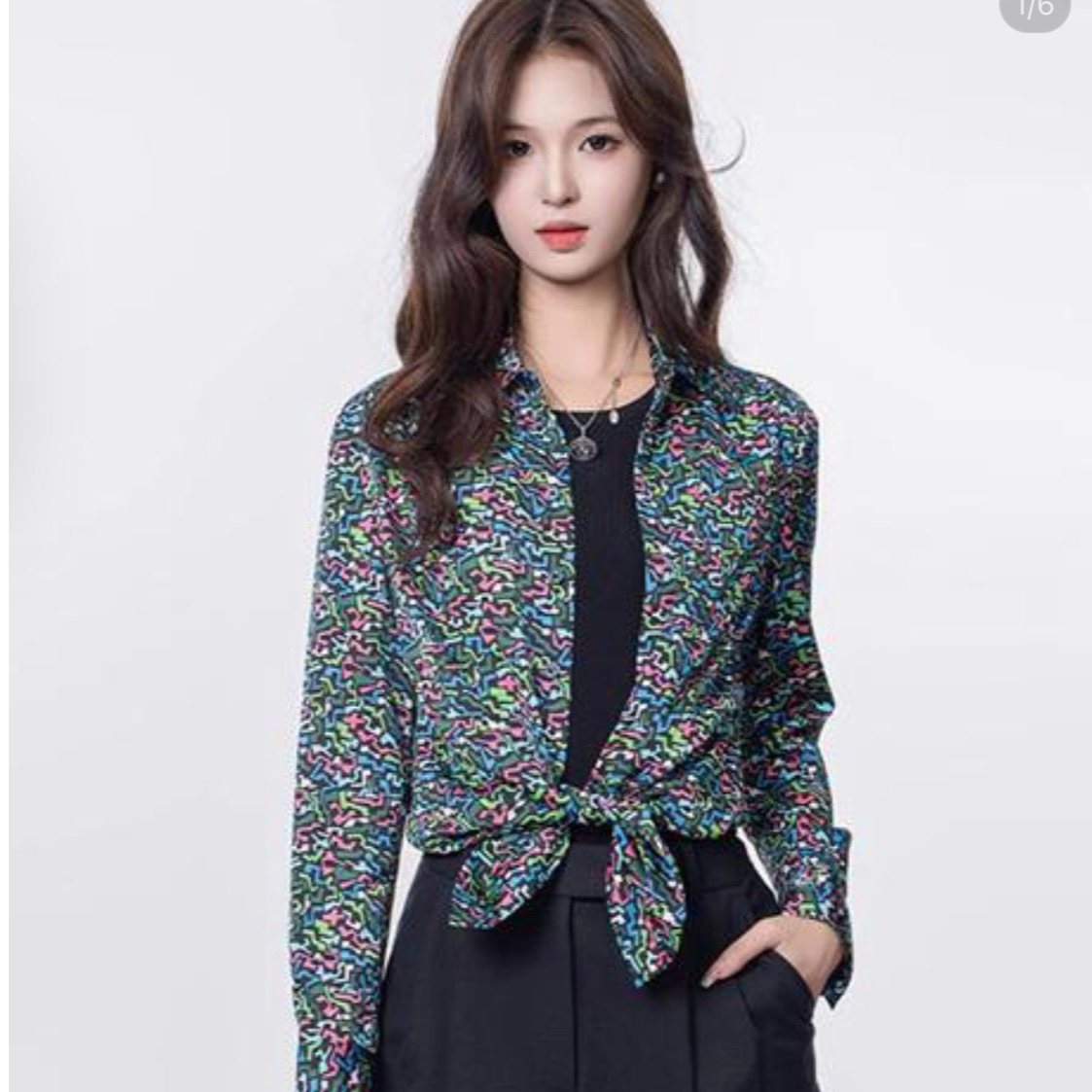 AMASS/阿玛施 秋季新中式气质色丁长袖女衬衣女5300988