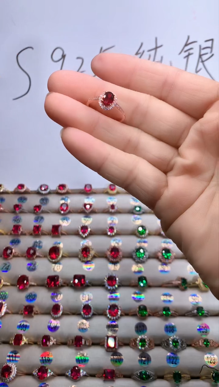 【闪购商品】水晶戒指银S925镶嵌玫瑰金