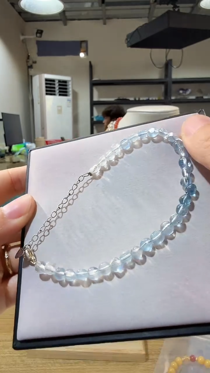 未镶嵌手链海蓝宝石优0703 约5mm