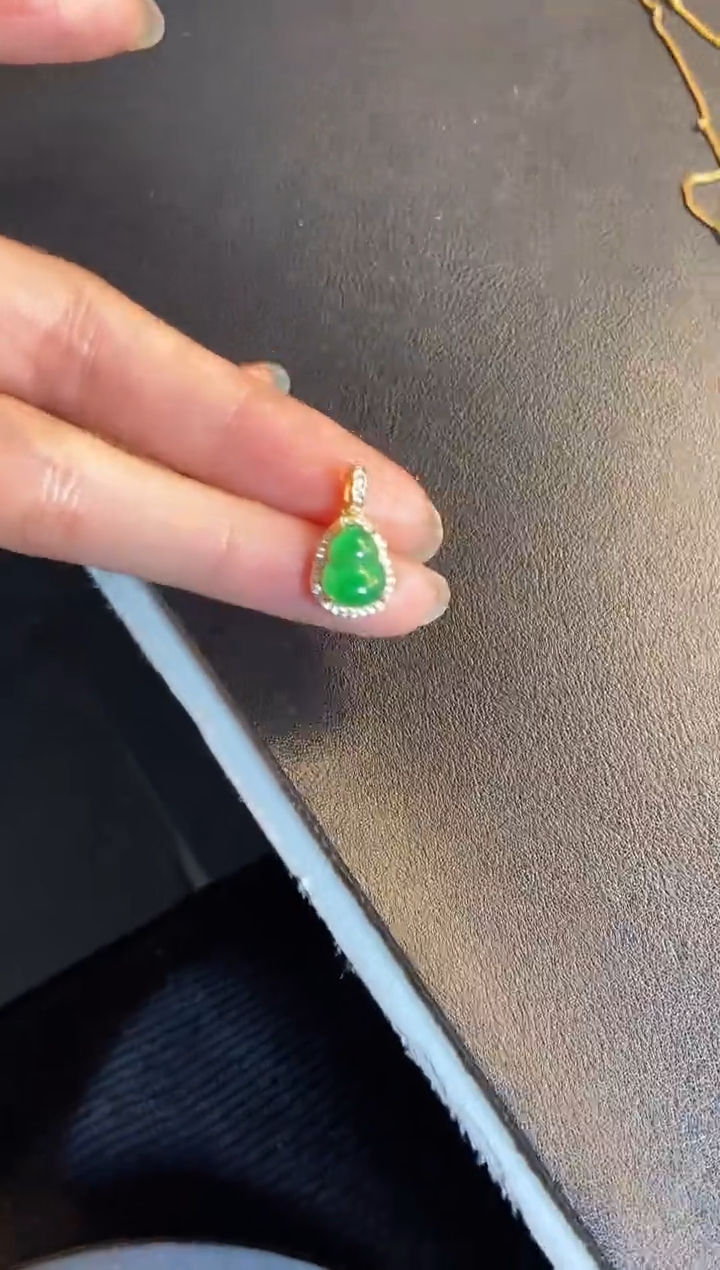 吊坠(不含链)银S925镶嵌翡翠1