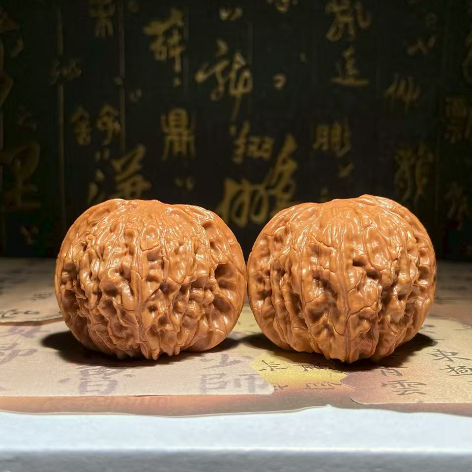 文玩核桃把件磨盘边42肚39高34