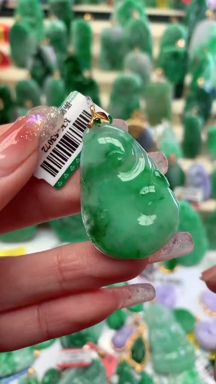 【闪购商品】翡翠颈饰18K金镶嵌挂件