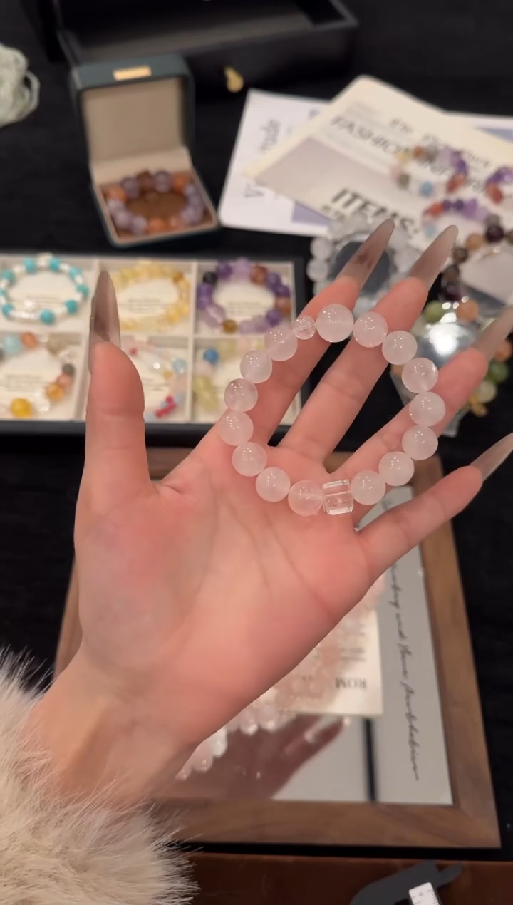 未镶嵌手链水晶粉水晶x3051